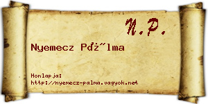 Nyemecz Pálma névjegykártya